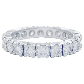 inconnue-White gold full turn wedding ring, diamants.-Other