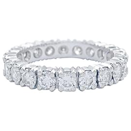 inconnue-White gold full turn wedding ring, diamants.-Other