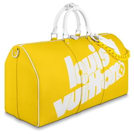 Louis Vuitton-Bandolera LV Keepall 50 Con cadena-Amarillo