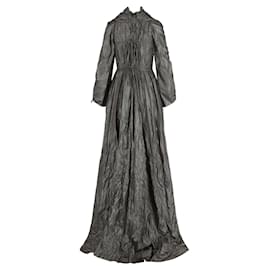 Bottega Veneta-Bottega Veneta Grommet Detailed Maxi Dress-Silvery,Metallic