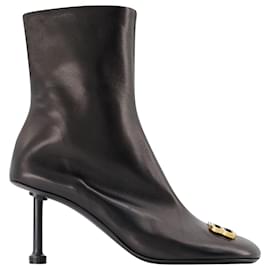 Balenciaga-Groupie M80 Bottines - Balenciaga - Noir/Or - Cuir-Noir