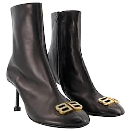 Balenciaga-Groupie M80 Ankle Boots - Balenciaga -  Black/Gold - Leather-Black