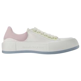 Alexander Mcqueen-Oversized Sneakers - Alexander Mcqueen - White/Pink - Leather-Other,Python print