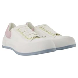 Alexander Mcqueen-Oversized Sneakers - Alexander Mcqueen - White/Pink - Leather-Other,Python print