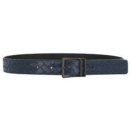 Bottega Veneta Intrecciato Ledergürtel Blau