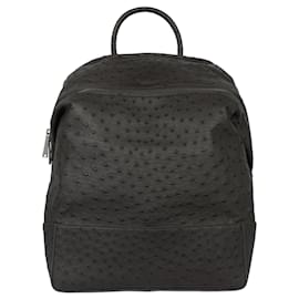 Bottega Veneta-Bottega Veneta Ostrich Leather Backpack-Grey