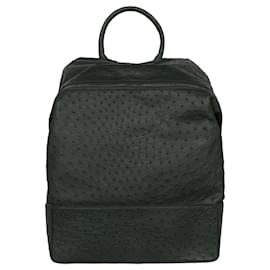 Bottega Veneta-Bottega Veneta Ostrich Leather Backpack-Green