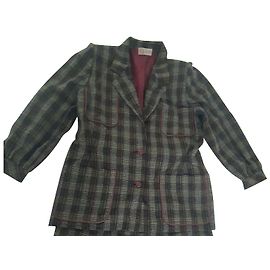 vintage loewe jacket 48 Brown Beige Grey Dark red