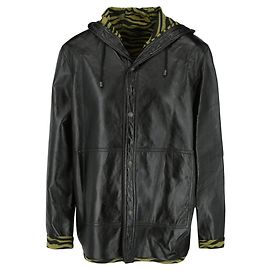 Bottega Veneta Giacca In Pelle Foderata Con Stampa Zebrata Nero