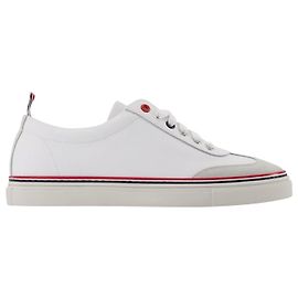 Tênis Lo-Top - Thom Browne - Branco - Couro Branco