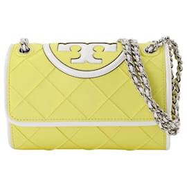 Tory Burch-Small Fleming Bag - Tory Burch - Yellow/White - Leather-Yellow