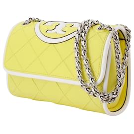 Tory Burch-Small Fleming Bag - Tory Burch - Yellow/White - Leather-Yellow