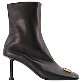 Balenciaga-Groupie M80 Ankle Boots - Balenciaga -  Black/Gold - Leather-Black