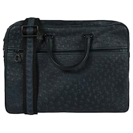 Bottega Veneta-Bottega Veneta Ostrich Leather Briefcase-Blue