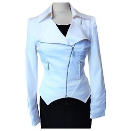 Thierry Mugler MUGLER EXCEPTIONAL JACKET GRAPHIC ARMS SERPENTINS BACK EIFFEL TOWER T36 White