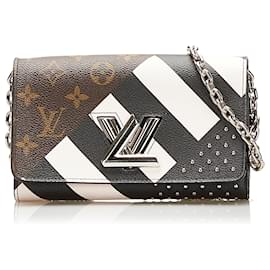 Louis Vuitton-Louis Vuitton Brown Monogram Studded Twist-Brown