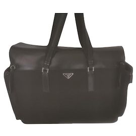Prada Picknicktasche Ponyhaar Schwarz Haselnuss Schwarz Haselnuss