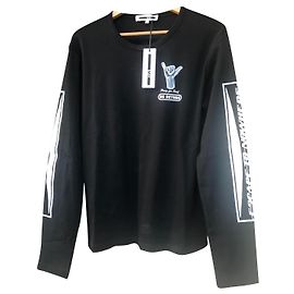 Maglietta a maniche lunghe nera Mcq in cotone 2XL Nero