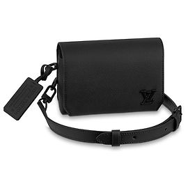 Louis Vuitton LV Fastline tragbares Brieftaschen-Aerogramm Schwarz