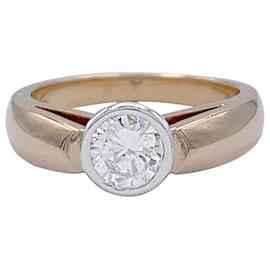inconnue-Yellow gold Solitaire ring, platinum.-Other