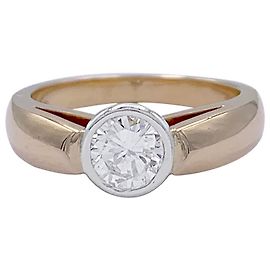 inconnue Yellow gold Solitaire ring, platinum. Other