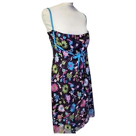 CHRISTIAN LACROIX ABITO COUTURE ABITO BROCHEE foderato WORN T 40/42 Viola scuro