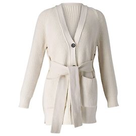 Proenza Schouler Cardigan mit Schnürung vorne aus cremefarbener Baumwolle Weiß Roh