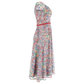 Autre Marque-Saloni Off-Shoulder Floral Printed Midi Dress in Multicolor Polyester -Other