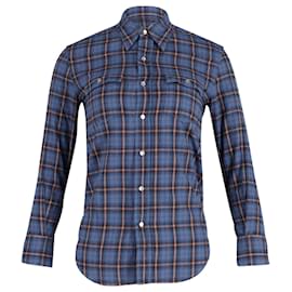Saint Laurent-Saint Laurent Flannel Checked Button Front Shirt in Multicolor Polyester -Other