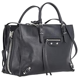 Balenciaga-Balenciaga PAPIER A6 Zip Around Tote Bag in Black Leather-Black