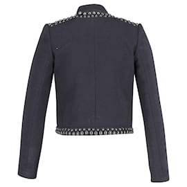 Isabel Marant-Isabel Marant Studded Blazer Jacket in Black Virgin Wool-Black