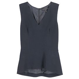 Victoria Beckham Sleeveless Semi-Peplum Top in Black Viscose Black