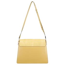 Chloé-Faye Shoulder Bag in Yellow Suede-Yellow