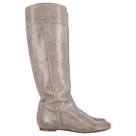 Chloé-Chloe Heloise Knee Length Boots in Grey Leather-Grey