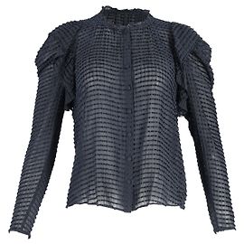 Blusa trasparente Ulla Johnson Fiona in seta blu navy Blu navy