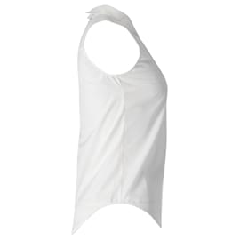 Victoria Beckham-Victoria Beckham Ärmelloses Hemd mit Reißverschluss hinten aus weißer Baumwolle-Weiß