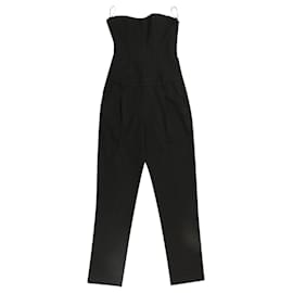 Theory-Theory Bustier Jumpsuit in Black Wool-Black