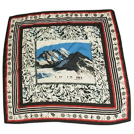 Bogner Snowy Mountains Sciarpa di seta quadrata con stampa colorata Multicolore