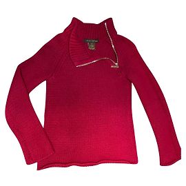 Pull Louis Vuitton Rouge en Cachemire et Laine à Col Roulé Zippé Rouge