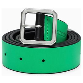 Cintura reversibile di Bottega Veneta in pelle nera e verde Nero Argento Verde