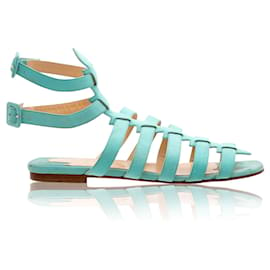 Christian Louboutin-Suede Turquoise Gladiators-Other