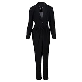 Autre Marque-Split Sleeves Jumpsuit-Black