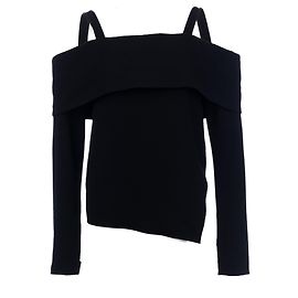 Tibi Cold Shoulder Top Preto