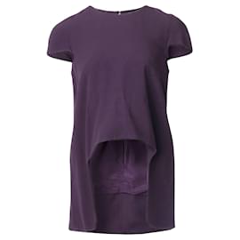 Alexander Mcqueen-High-Low Structured Blouse-Purple