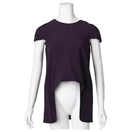 Alexander Mcqueen-High-Low Structured Blouse-Purple