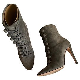 Bottines Gianvito Rossi Empire Vert Daim 37.5 Vert