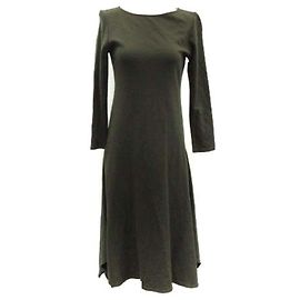 Theory Luxe Wool Khaki Asymmetric Dress Khaki