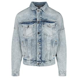 Palm Angels-Palm Angels Logo Denim Jacket-Blue
