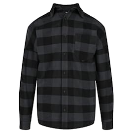 Palm Angels-Palm Angels Logo Check-Pattern Shirt-Metallic