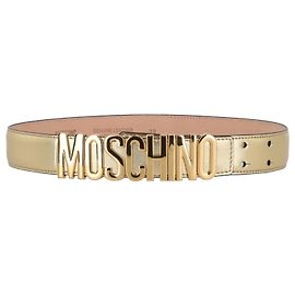 Moschino Metallic-Logo-Gürtel Golden Metallisch